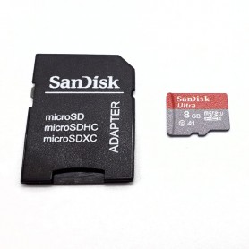 Carte Mémoire MicroSDHC 8Go (avec adaptateur)